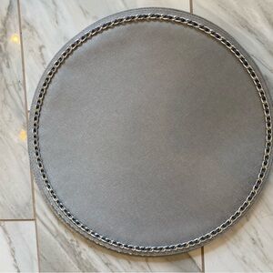 Set Of 4 Mode Living Silver Chain Trim Vinyl Placemat 16”-Perfect